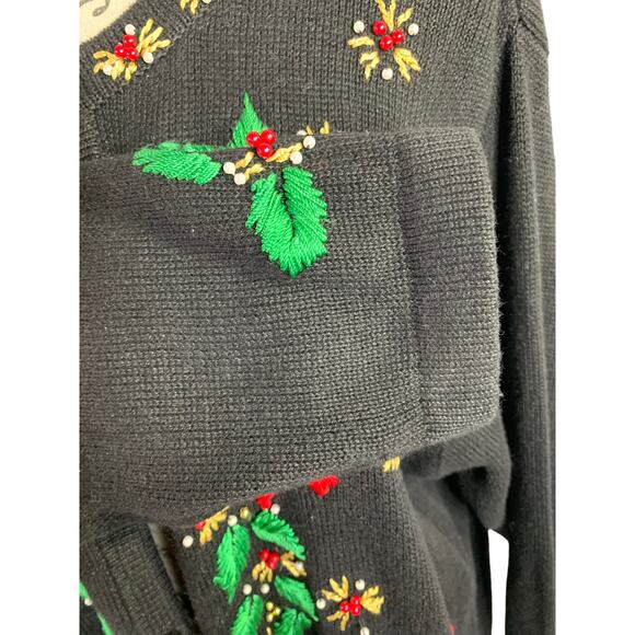 B.P. Design Christmas Sweater Beaded Embroidered Button-Down Long Sleeve Women L - Picture 4 of 9